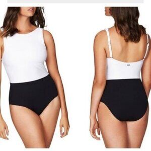 Sea Level Colorblock High Neck One-Piece Swimsuit